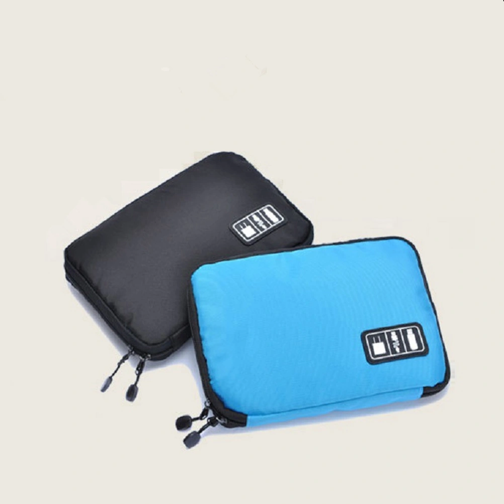 Large Electronics Accessories Organizer Earphone Cable USB Flash Drives Digital Storage Pouch Data Bag Case (Blue)