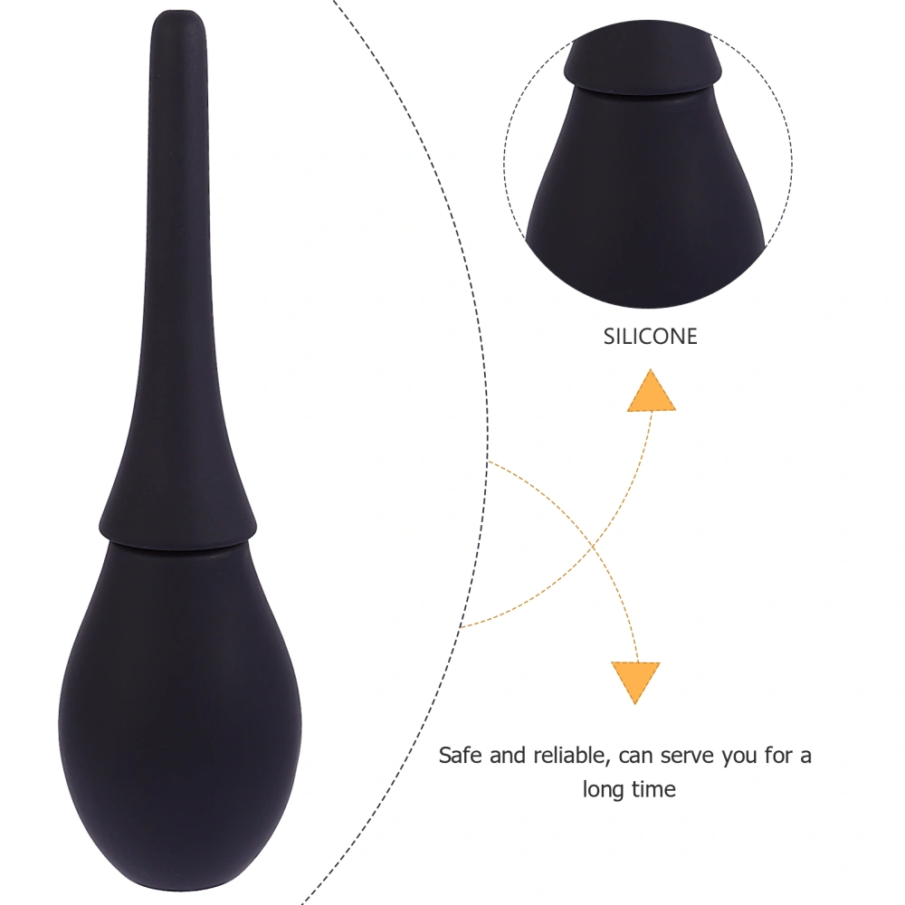 Silicone Anal Douche Enema Bulb Vaginal Douche Safe Durable SM Toy (Black)