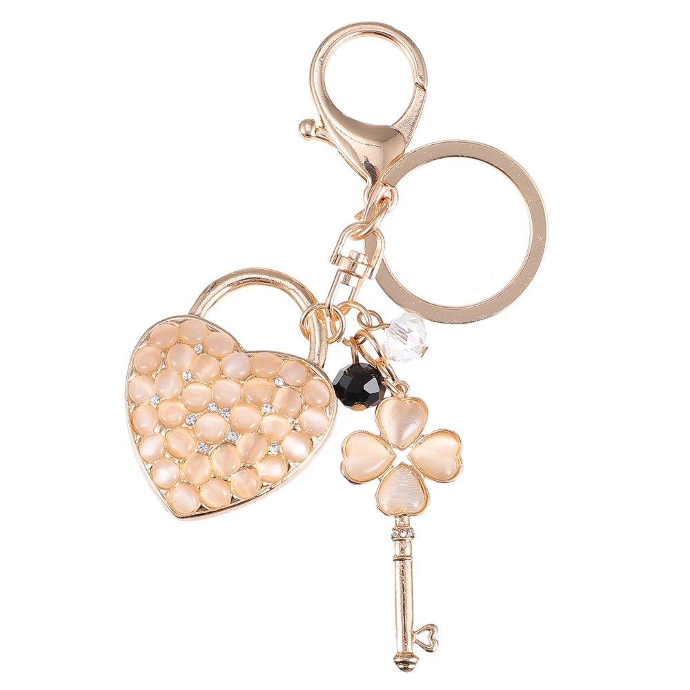 1pc Heart Shape Car Key Chain Pendant Clover Package Key Chain Handbag Pendant