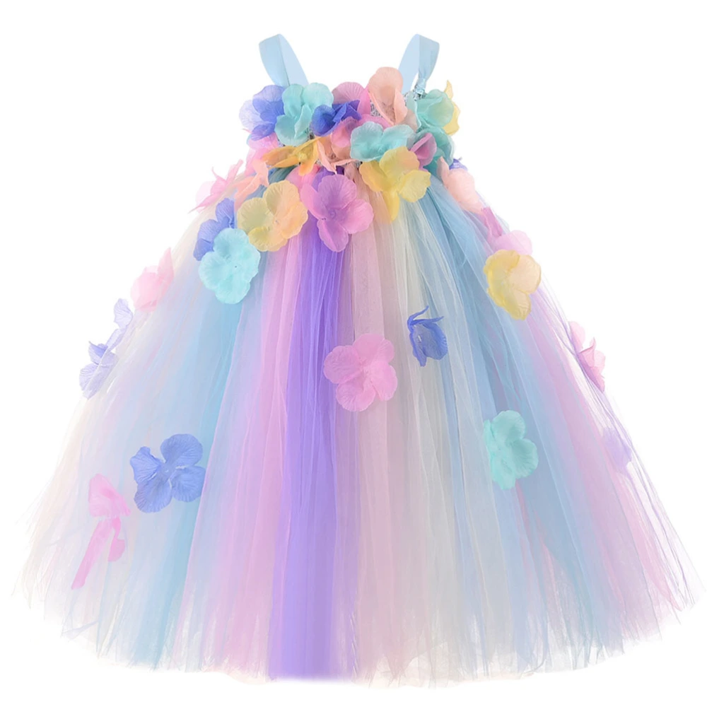 Girls Birthday Outfit Party Costume Stage Performance Clothing Girls Skirts for Banquet Ball with Headdress (M)