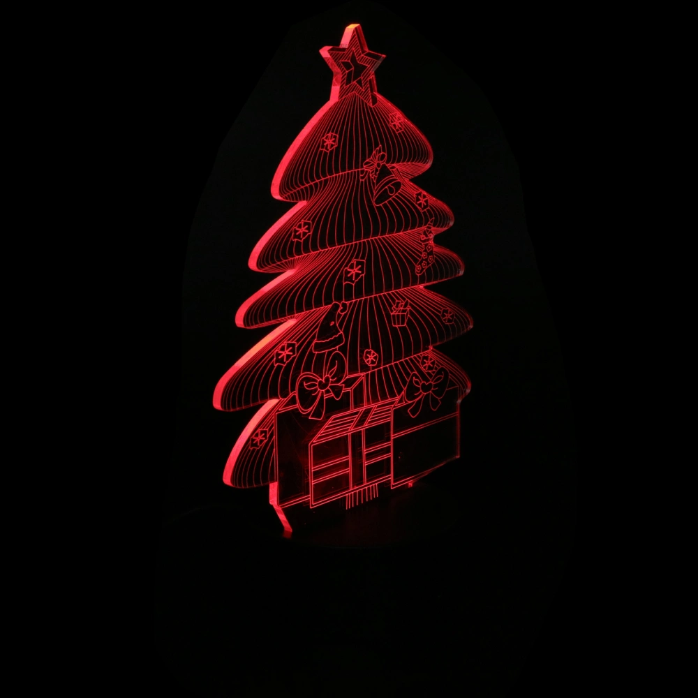 Acrylic 3D Small Night Light Colorful 3D Night Lamp Christmas Tree Shape Light Led Home Atmosphere Touch Lamp