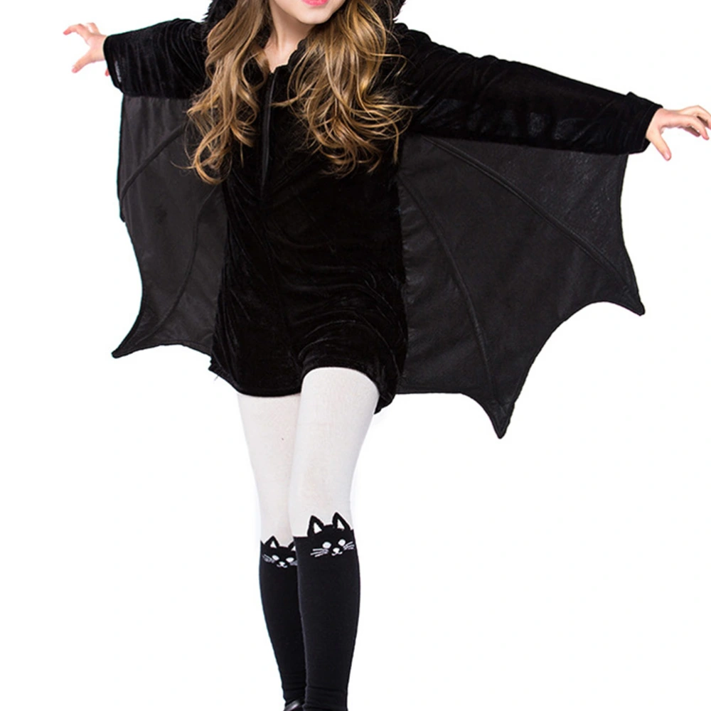 1 Set Halloween Children Bat Costume Outfit Halloween Masquerade Bat Dress-up Accessory Cosplay Dress Set for Girls (M)