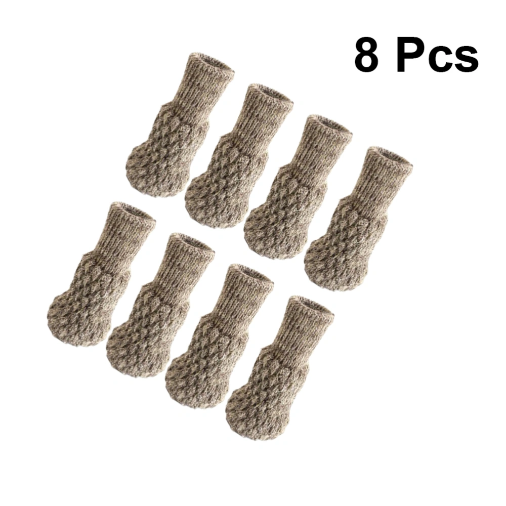 8pcs Anti-noise Chairs Foot Cover Non-slip Table Foot Pad Thicken Chair Leg Cover Sleeves Furniture Protectors (White Gray)