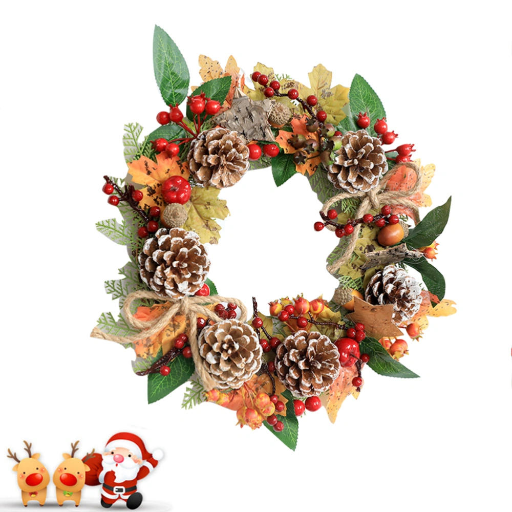 30CM Christmas Wreath Autumn Harvest Garland Decor Artificial Wreath For Thanksgiving Christmas Party Decor