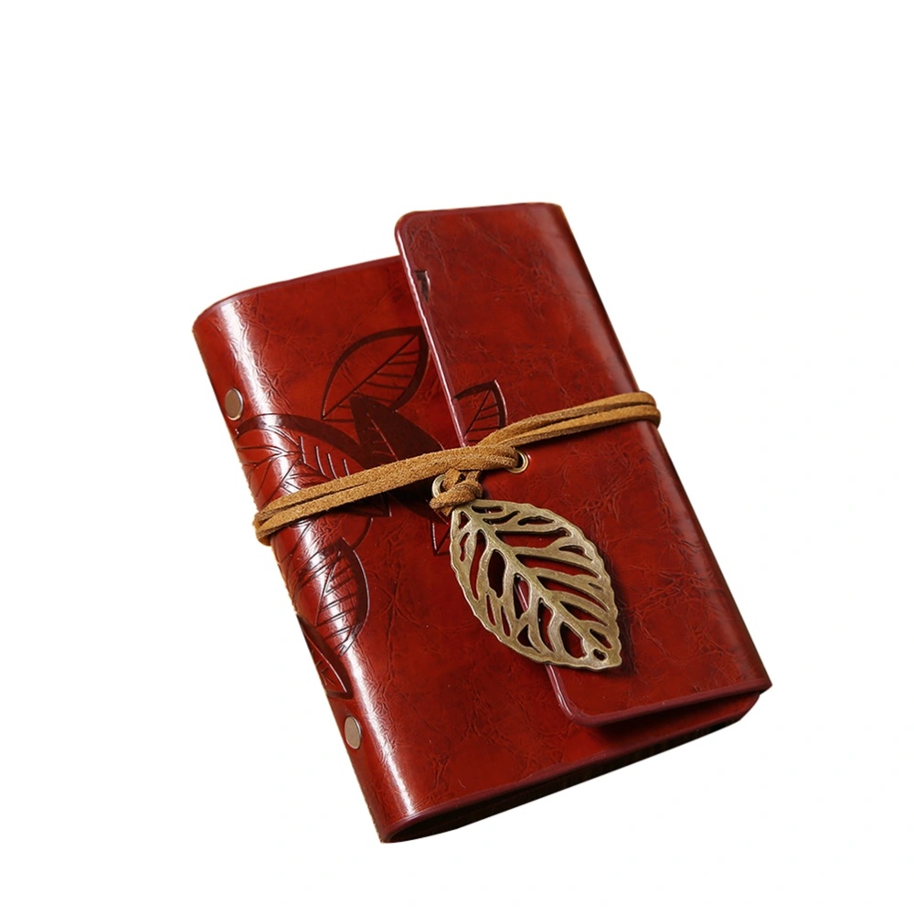 Leaf Design Imitation Leather Pack Holder Protector Bag (Reddish Brown)