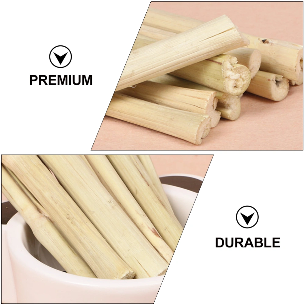 1Set Sweet Bamboo Cane Chew Toy Hamster Grinding Stick Pet Supply Beige