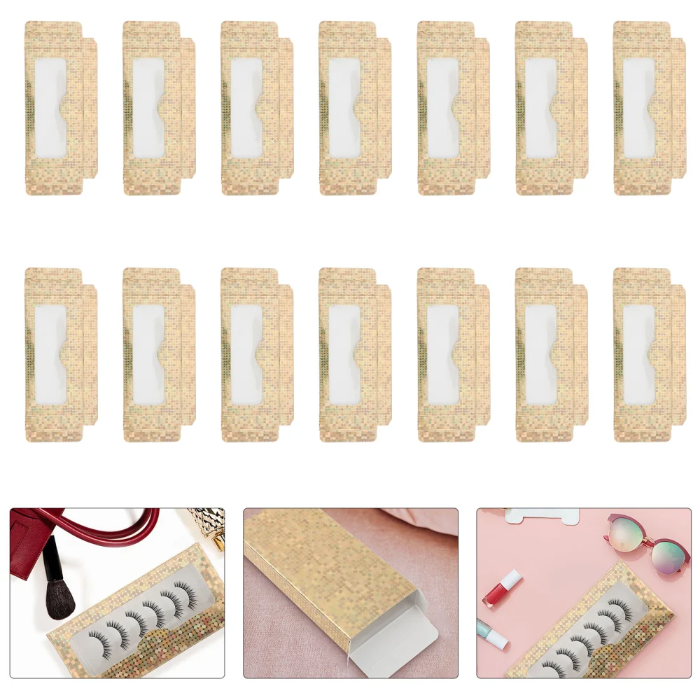 20Pcs Paper Empty Eyelash Cases False Eyelash Packaging Box Eyelash Storage Box