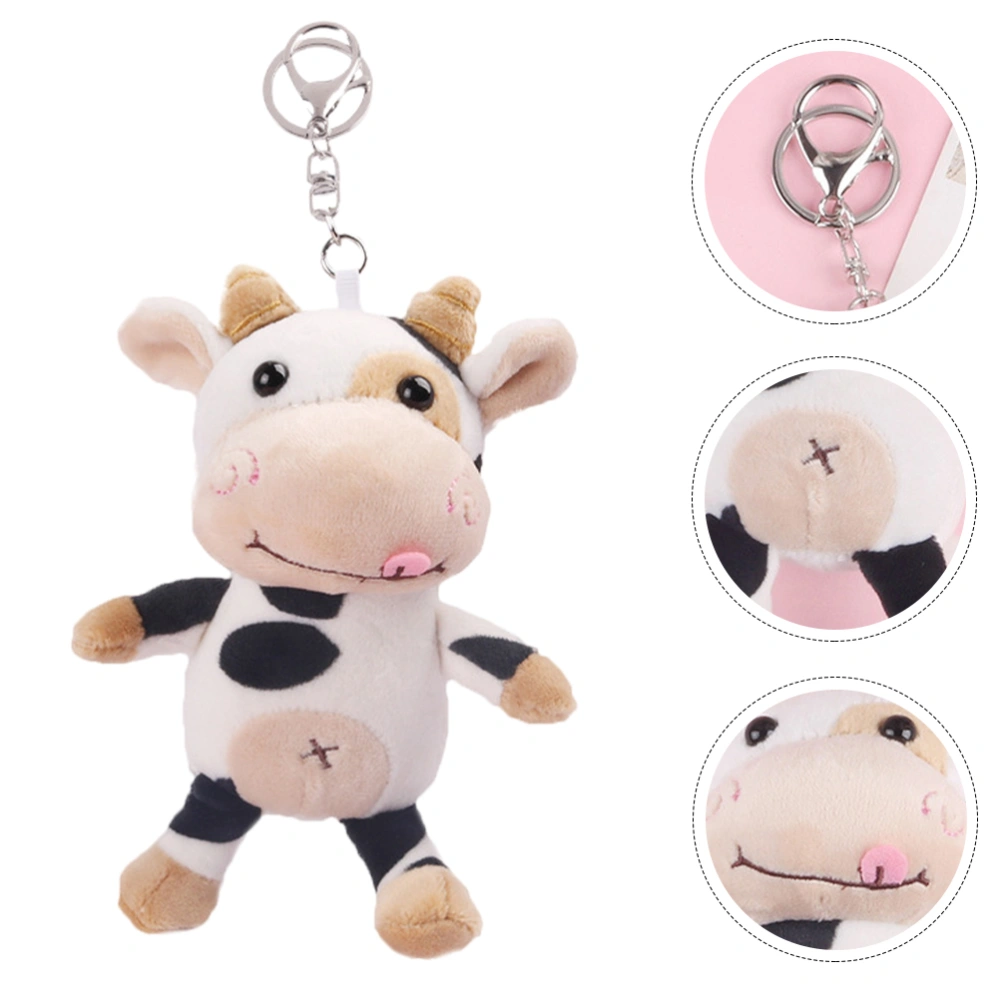 1Pc Lovely Cow Shaped Keychain Doll Plush Bag Decoration Creaive Car Pendant