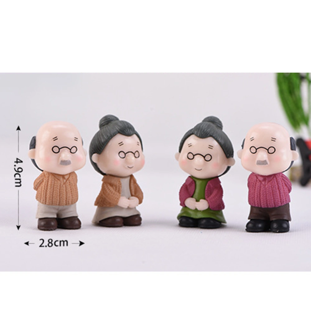 A Pair of Grandparents Couple In-law Plastic Craft Keychain Pendant Creative Gift Car Phone Key Ring Bags Accessories (Coffee)