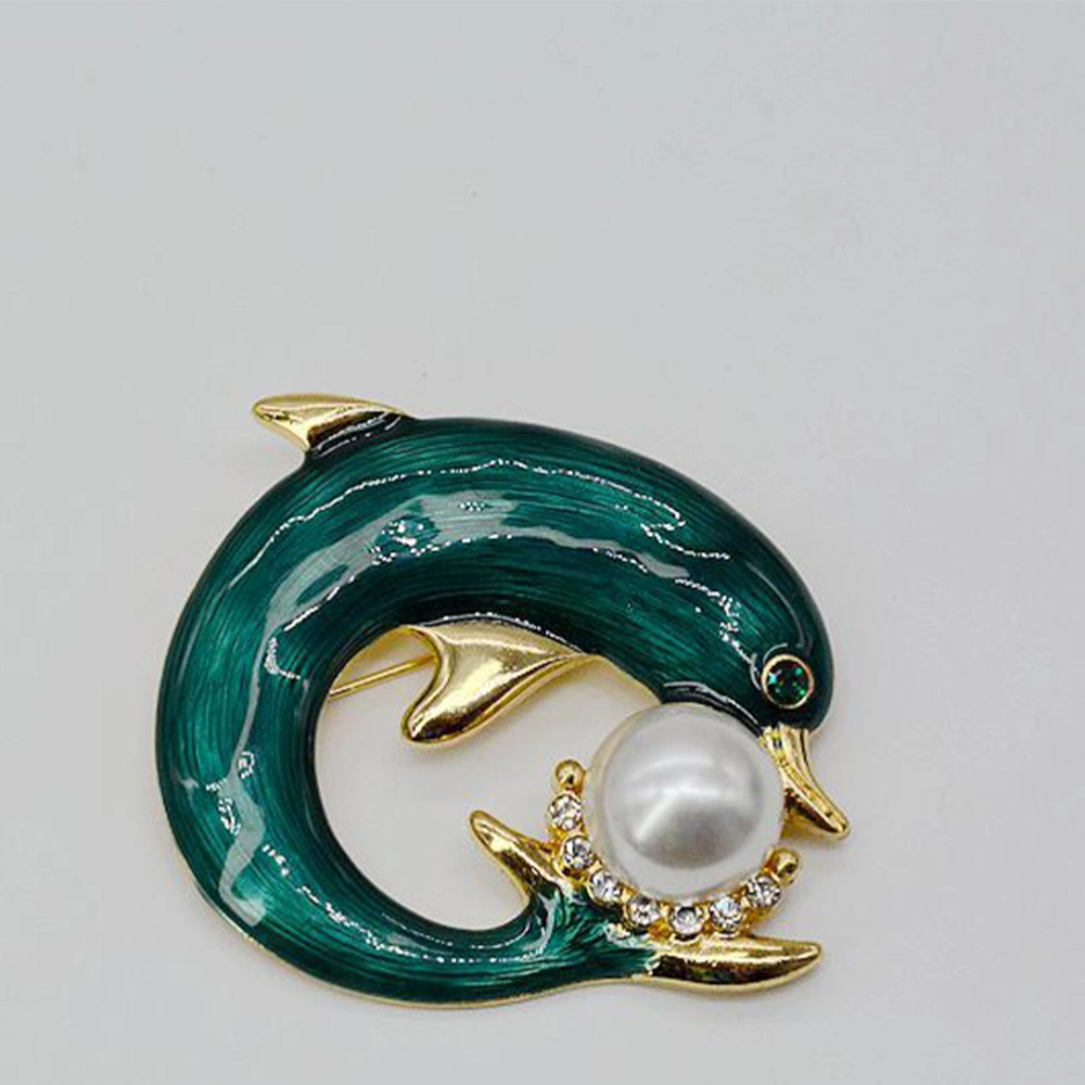 Pearl Dolphin Brooch Drops Of Decorative Pin Novel Brooch Breastpin for Decoration