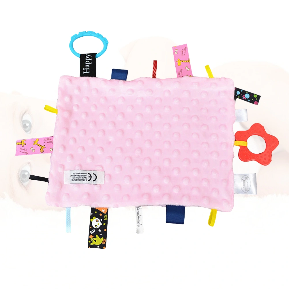 Baby Bib Sleeping Appease Toy Newborn Children Plush Towels Feeding Accessories (Pink)