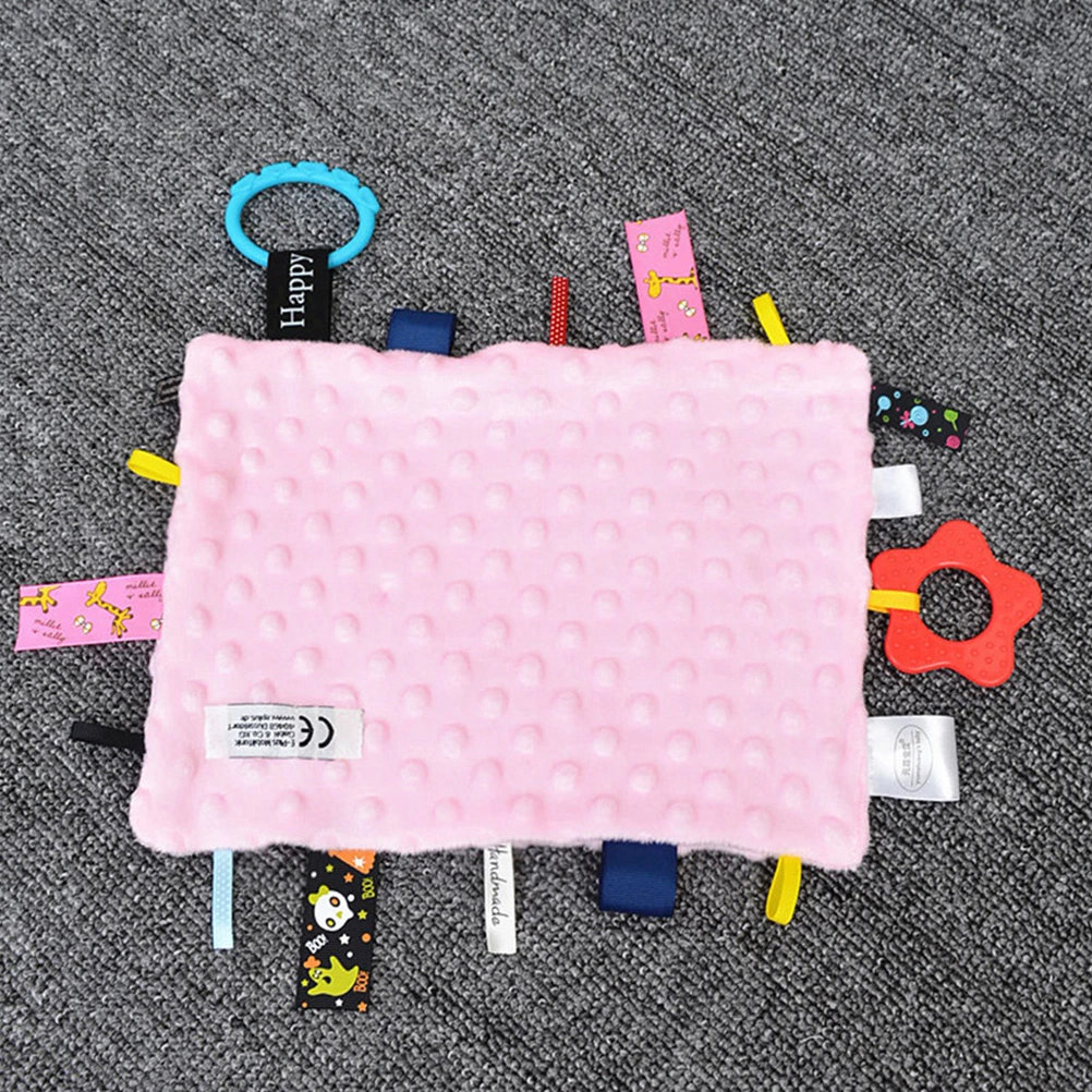 Baby Bib Sleeping Appease Toy Newborn Children Plush Towels Feeding Accessories (Pink)