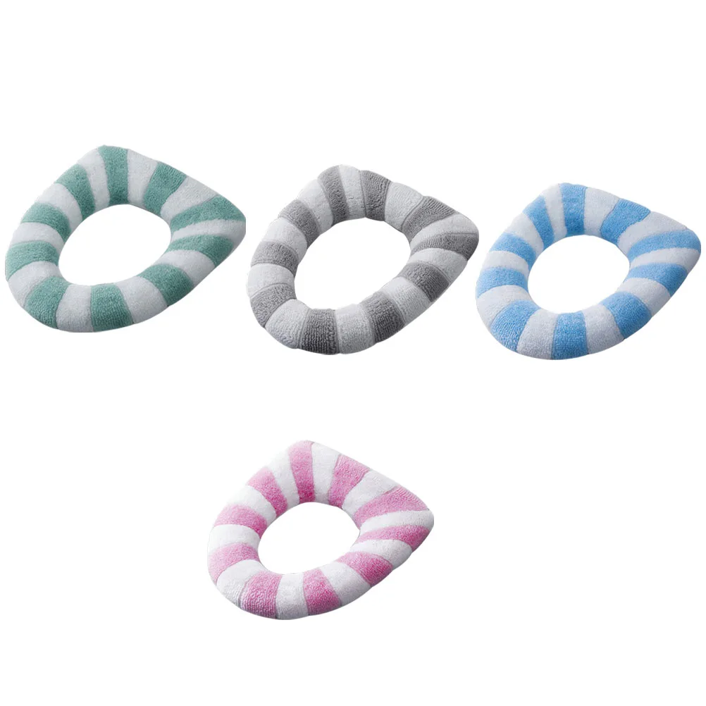 4Pcs Coat Type Toilet Seat Cushion Winter toilet Mat Seat Cushion (Random Color)