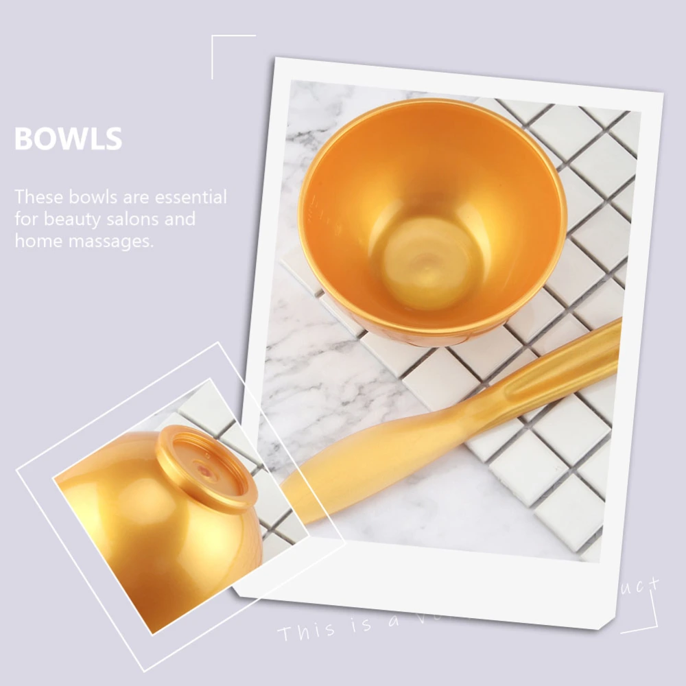 1 Set of Golden Mask Mixing Bowl Beauty Salon Use Mask Bowl Mask Spatula