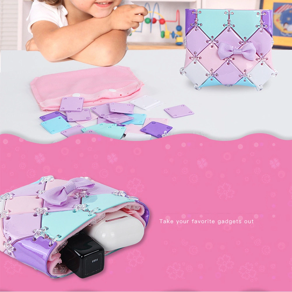 1 Set of 28Pcs Girl Puzzle Knitted Handbag Puzzle Toy DIY Handmade Craft Puzzle Jigsaw Puzzle Kids Educational Toy (9903)