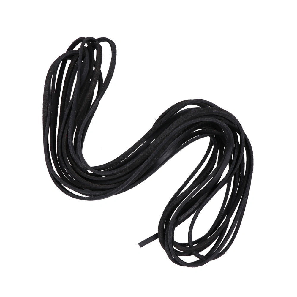 5 Meters 3mm Cowhide Leather DIY Jewelry Cords Hanging Lanyard Ropes DIY Accessories Supplies for Bracelet Necklace Beading Jewelry Making (Black)