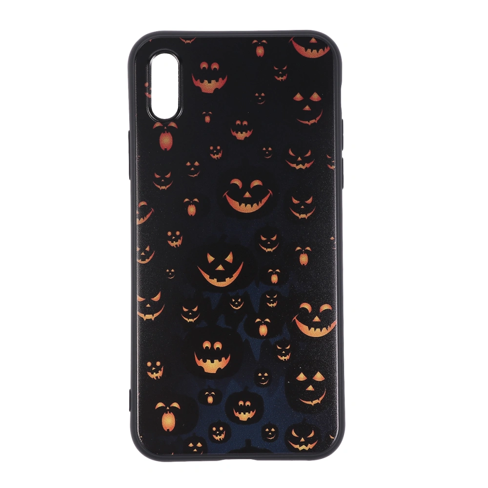 Anti-scratch Halloween Pattern Phone Case Exquisite Comfortable Shockproof Horrible Pumpkin Head TPU Cover Shell Compatible for iPhone X