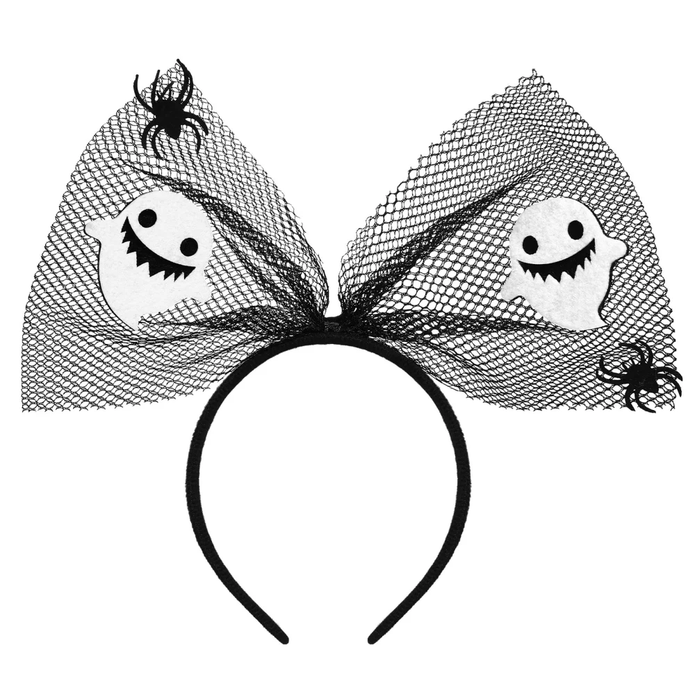 Beaupretty Halloween Headband Bowknot Hair Band Mesh Hair Headpiece for Masquerade Party Costume (Fat Ghost)