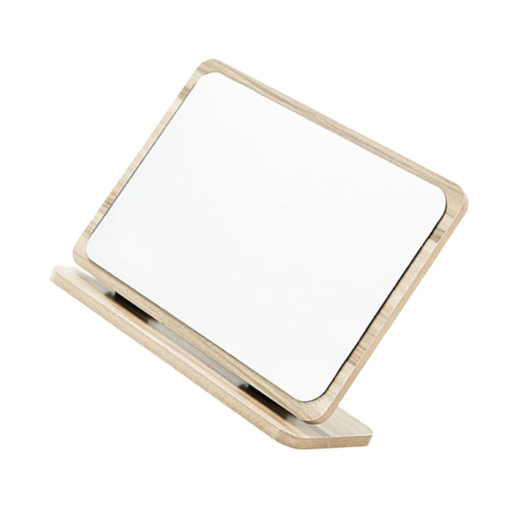 1Pc Rectangular Cosmetic Mirror Simple Makeup Mirror Desktop Standing Mirror Dressing up Mirror for Girls Women(Grey)