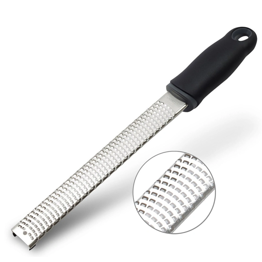 Cheese Grater Lemon Zester for Parmesan Ginger Citrus Nutmeg Coconut Chocolate Garlic with Razor Stainless Steel Protective Cover 12.8" Dishwasher Safe