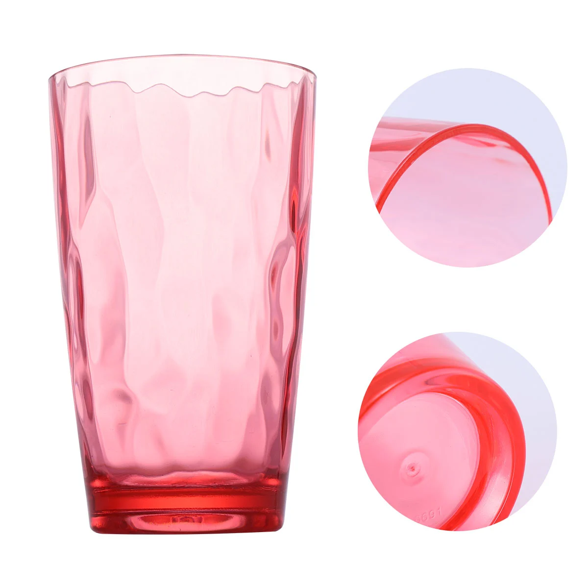 1pc Acrylic Cup Transparent Cup Shatter-resistant Water Grain Pattern Cup