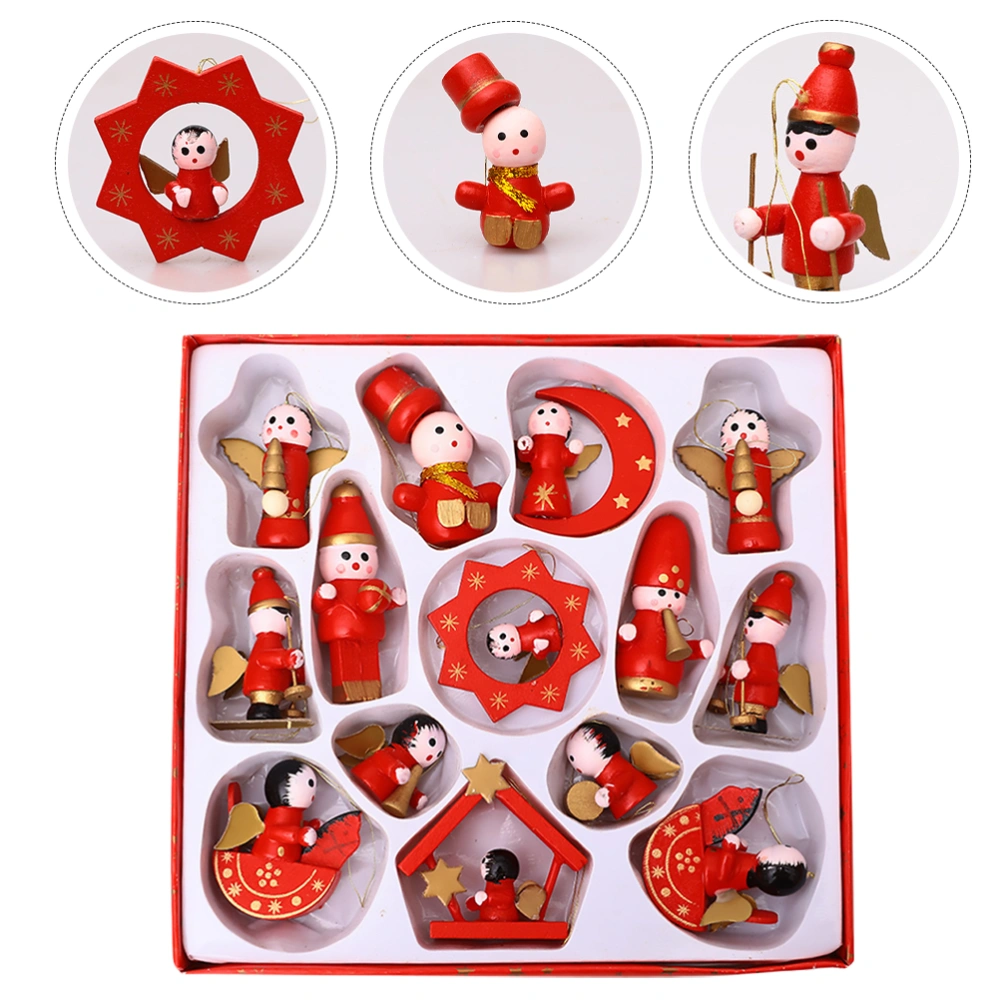 14pcs Christmas Hanging Decor Puppet Pendant Christmas Tree Hanging Ornament