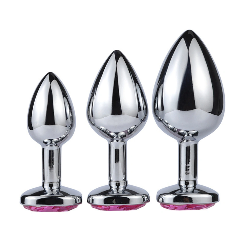 1Pc Metal Anal Plug Butt Plug Sex Toy Jeweled Massage Toy Beginners Trainer Adult Supplies (Assorted Color)