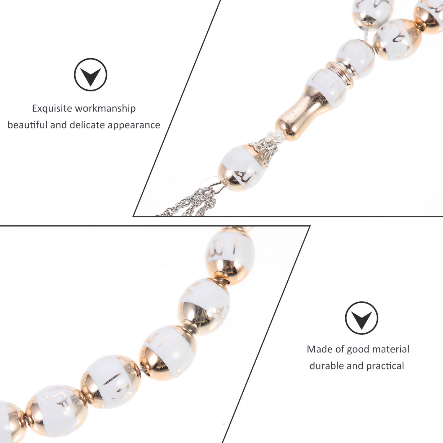 Muslim Prayer Beading Chain Pilgrimage Beads Rosary Portable Prayer Hand Chain