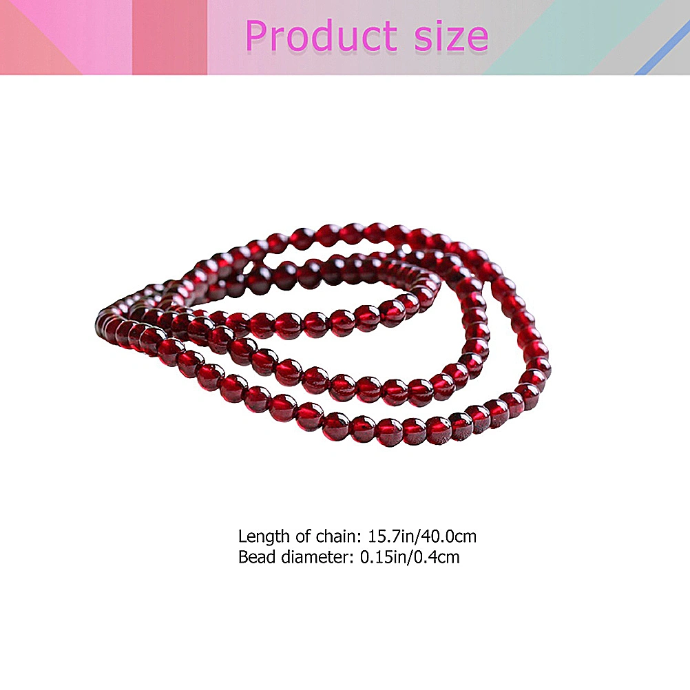 1Pc Claret Garnet Beads Semi-finished DIY Bead String Garnet Beads for Handcraft (Claret, Diameter 4.0mm)