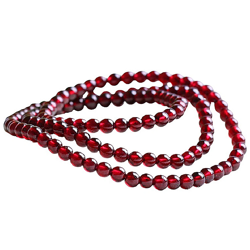 1Pc Claret Garnet Beads Semi-finished DIY Bead String Garnet Beads for Handcraft (Claret, Diameter 4.0mm)