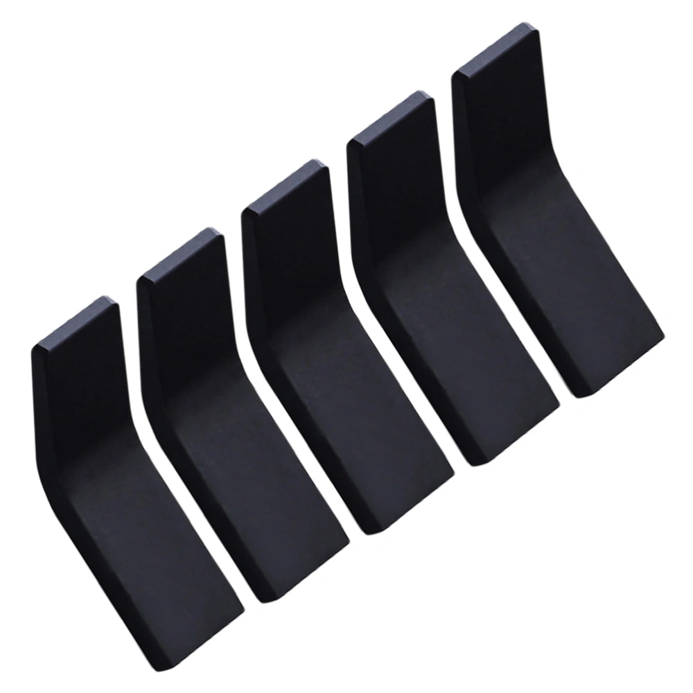 5pcs Punch Free Wall Hooks Wall Hanging Hooks Door Back Hooks Self-adhesive Hooks (Black)