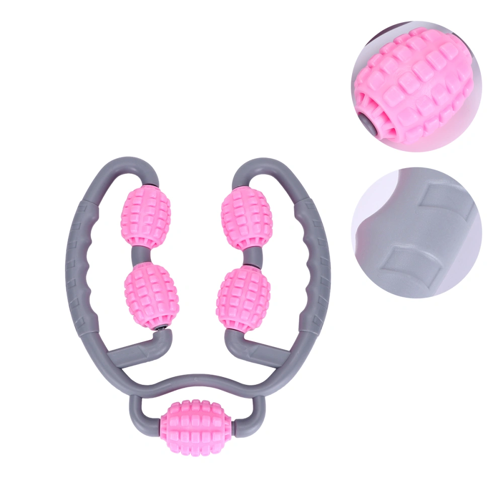 Multi-function Yoga Leg Massager Leg Muscle Relaxation Roller Leg Massage Stick Fitness Leg Clamp Massager Roller Massage (Pink)