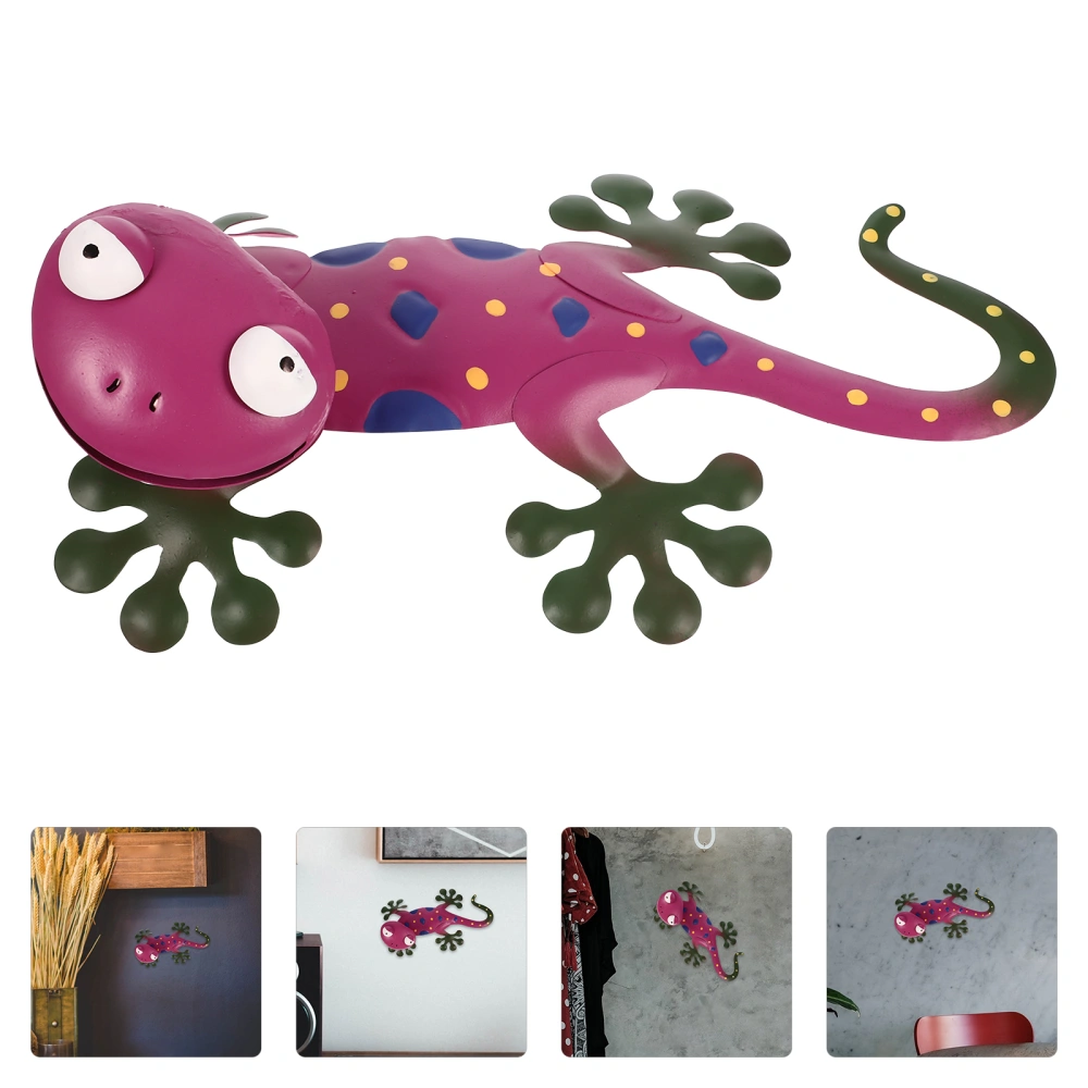 Iron Wall Craft Home Creative 3d Wall Pendant Colored Gecko Shape Ornament Random Style