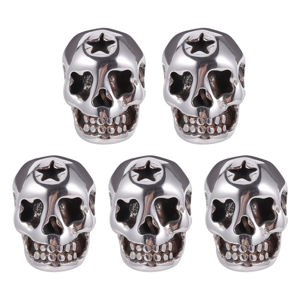 5Pcs Halloween DIY Bracelet Jewelry Charm Alloy Skeleton Skull Beads Accessories