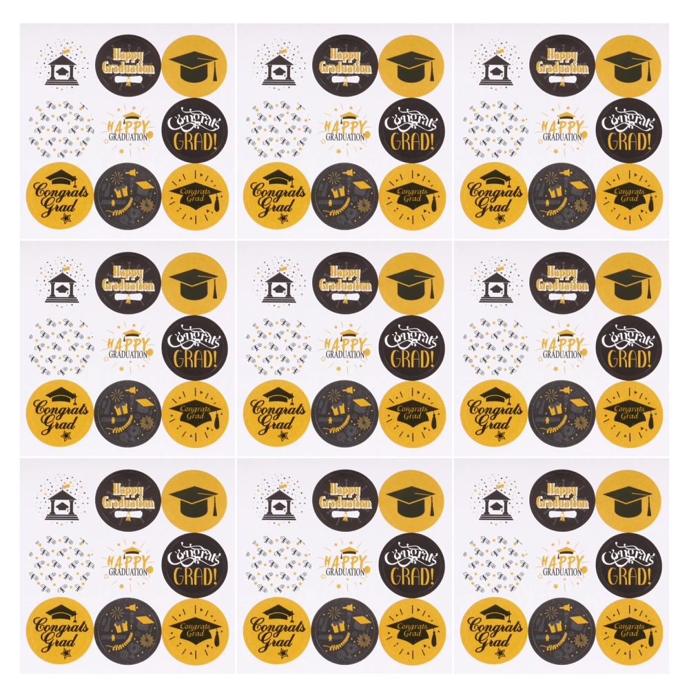 360Pcs Graduation Bag Envelope Seal Stickers Round Gift Bag Stickers (Type B)