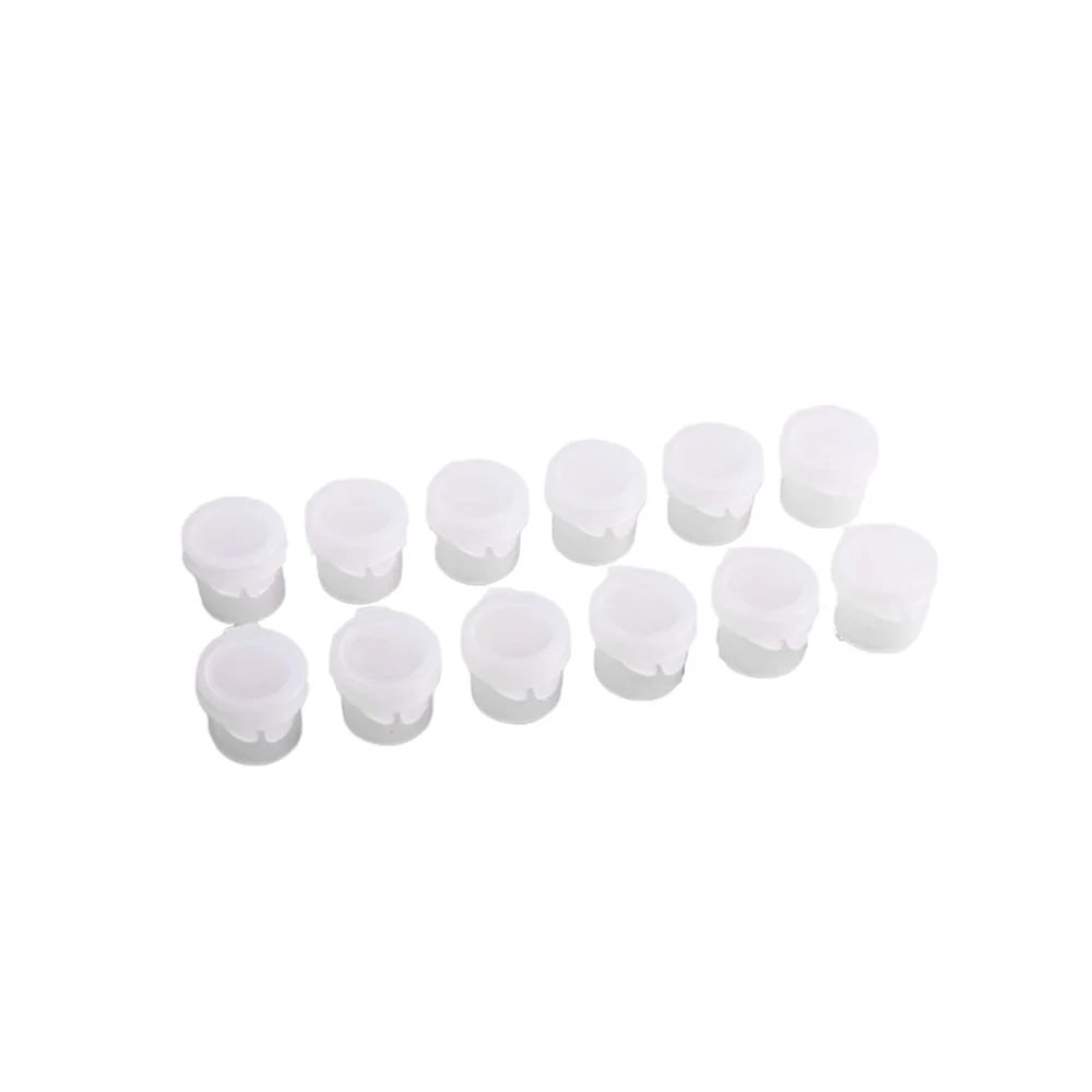 20PCS 5ML Six Conjoined Plastic Box 6 Slot Watercolor Paint Storage Box Mini Paint Pigment Box Acrylic Paint Empty Storage Container Portable Art Craft Supplies White