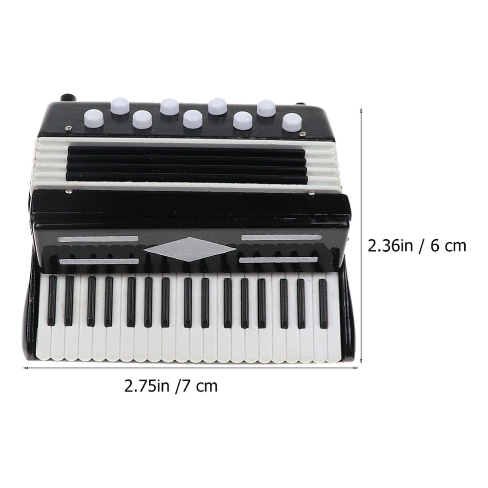 1pc Mini Simulation Accordion Model Mini Educational Toy Birthday Gift (Black)