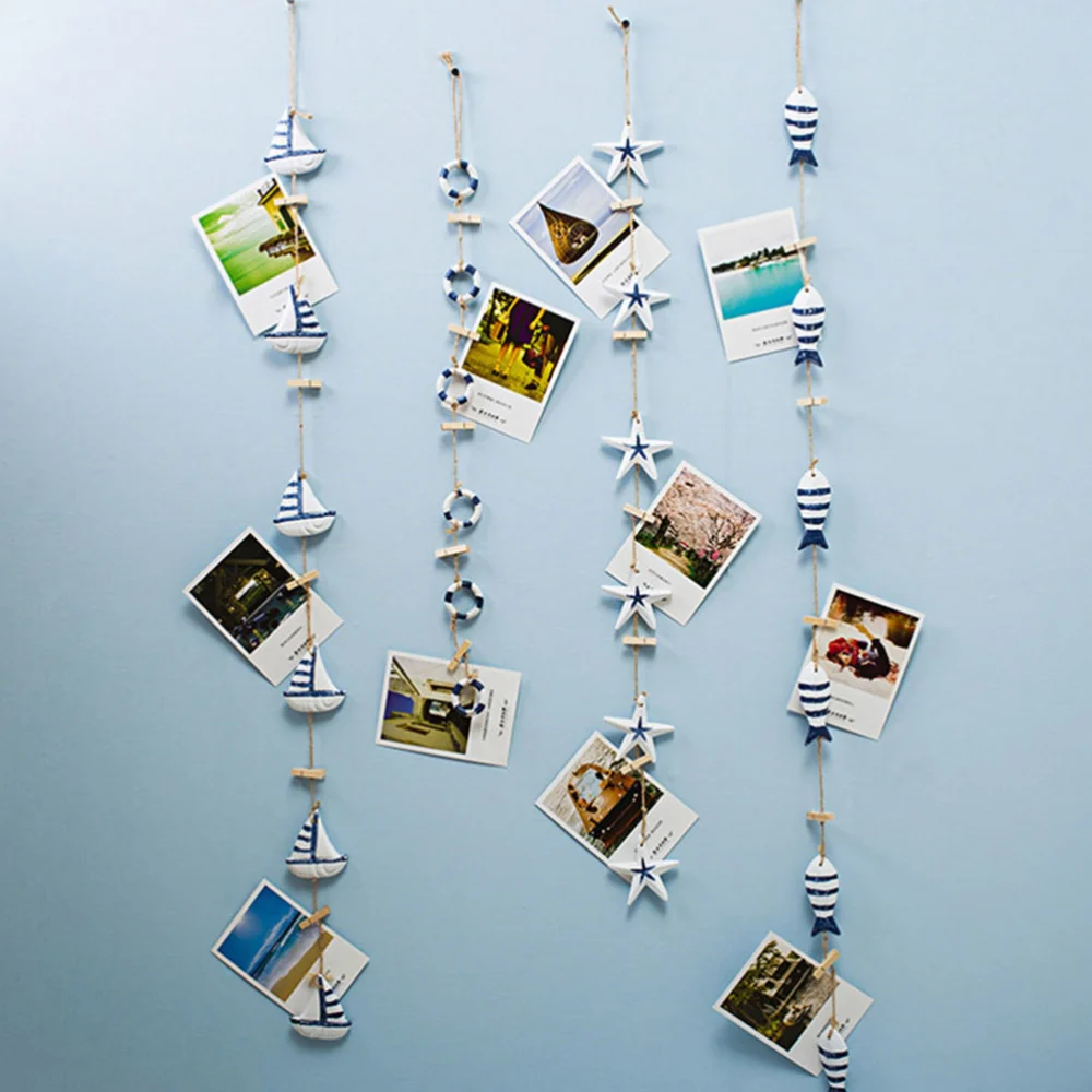 1pc Photo Hanging Clips String Clamp Notes Photo Postcards Hanging Clip (Fish)