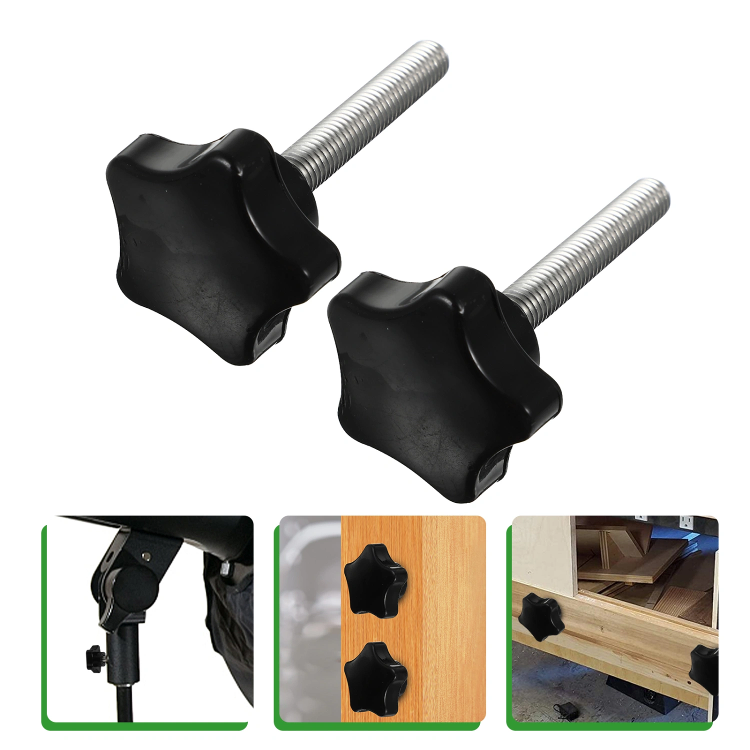 2pcs Clamping Screw Knobs Clamping Hand Star Knobs with Stainless Steel Hex Nuts M8 x 50