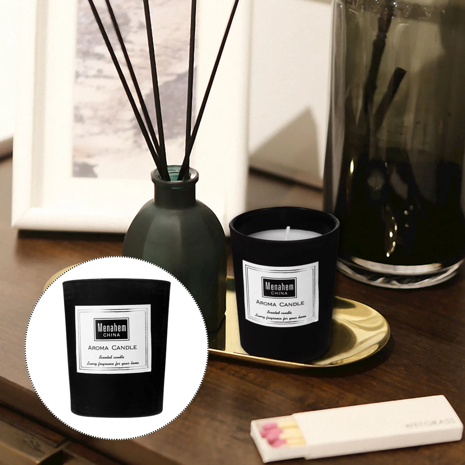 2pcs Delicate Scented Candle Unique Aromatherapy Candle Glass Cup Candles