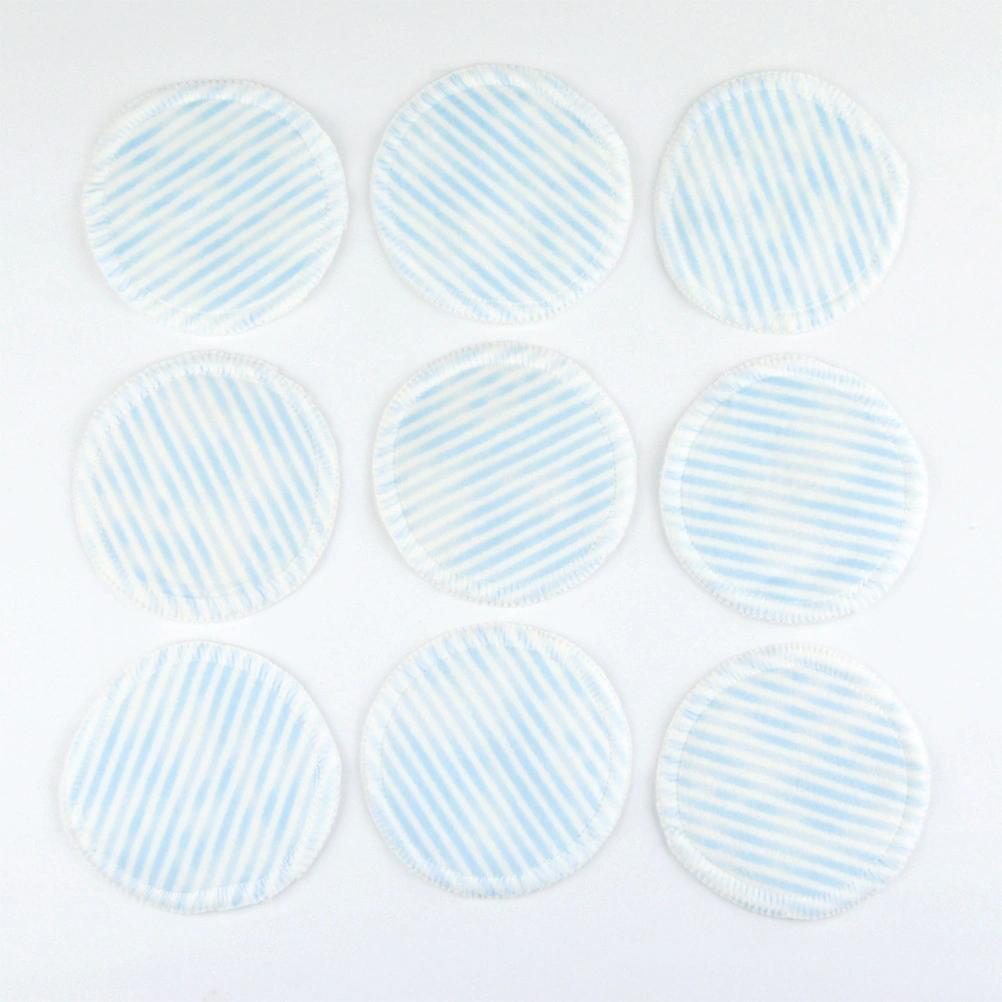 12pcs Makeup Remover Pads Bamboo Fiber Double Layer Reusable Facial Cleaning Pads (Khaki Sky-blue Pink for Each 4pcs)