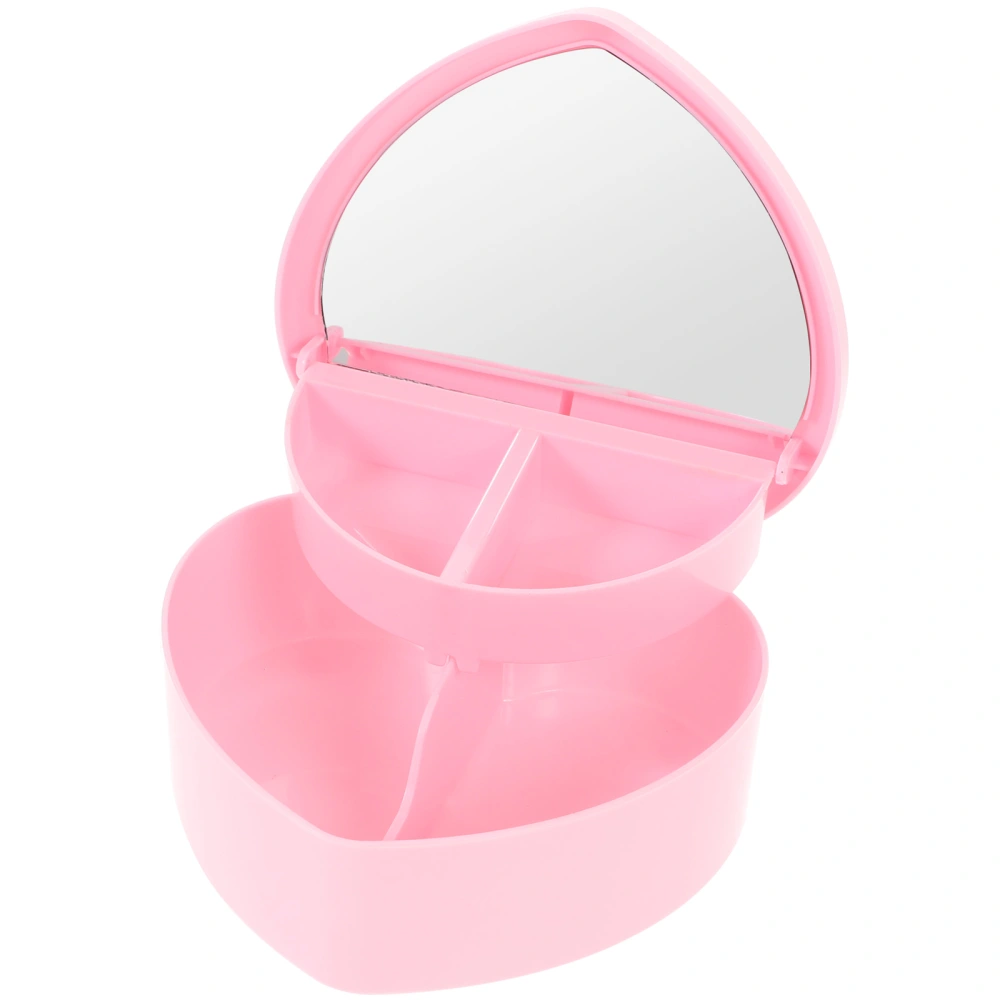 1Pc Girls Plastic Jewelry Box DIY Grid Headdress Holder Sundries Container Pink