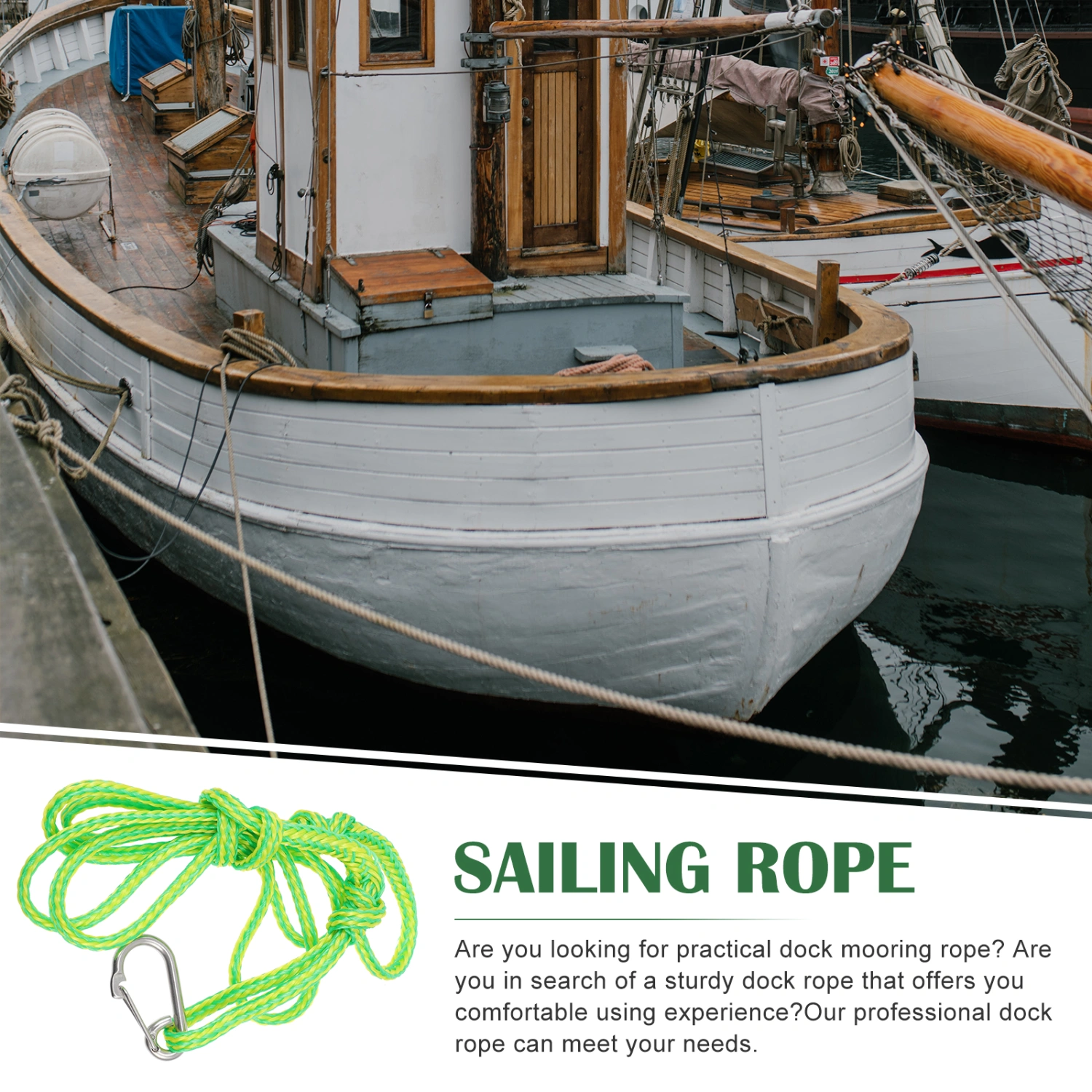 Yacht Rope Heavy Duty Braided Line Dock Watercraft Safety Rope for Outdoor