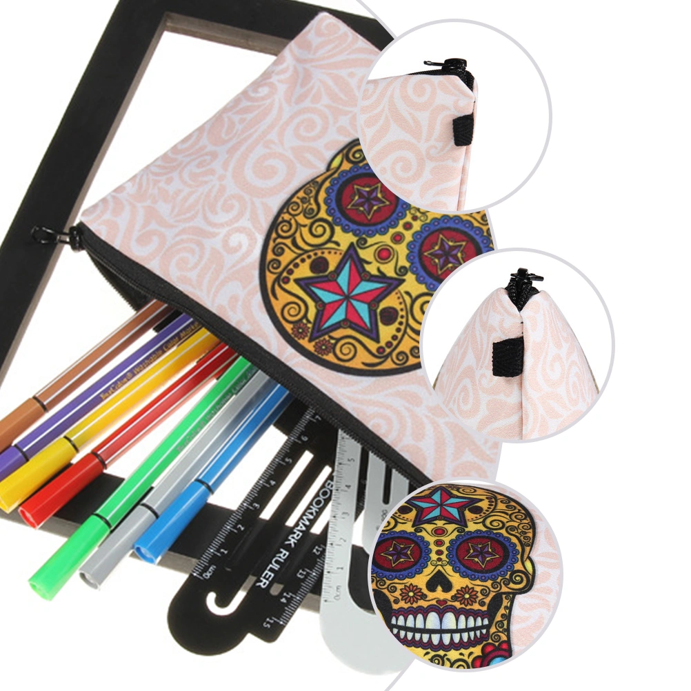 Polyester Cosmetic Bag 3D Printed Skull Pattern Makeup Bag for Home Travel