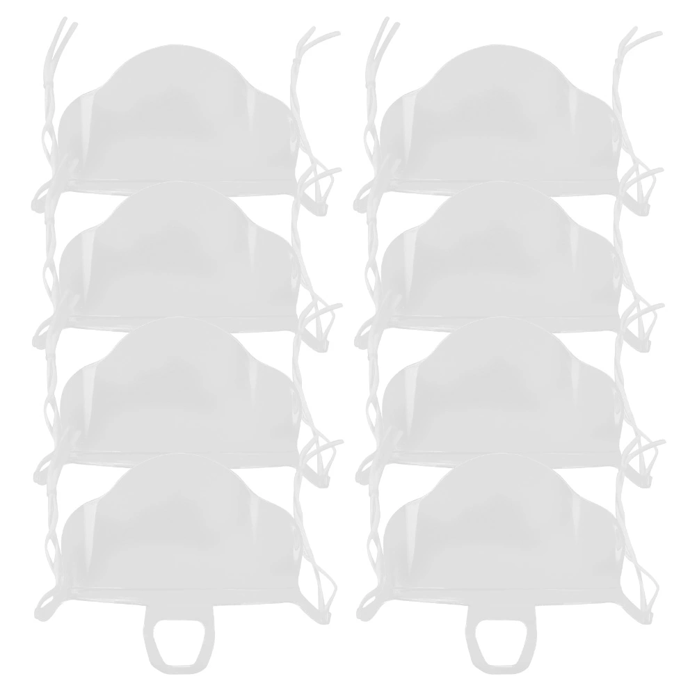10PCS Transparent Sanitary Mouth Mask Plastic Mouth Shield Antifog Open Mask with Detachable Chin Support for Restaurant Hotel Kitchen