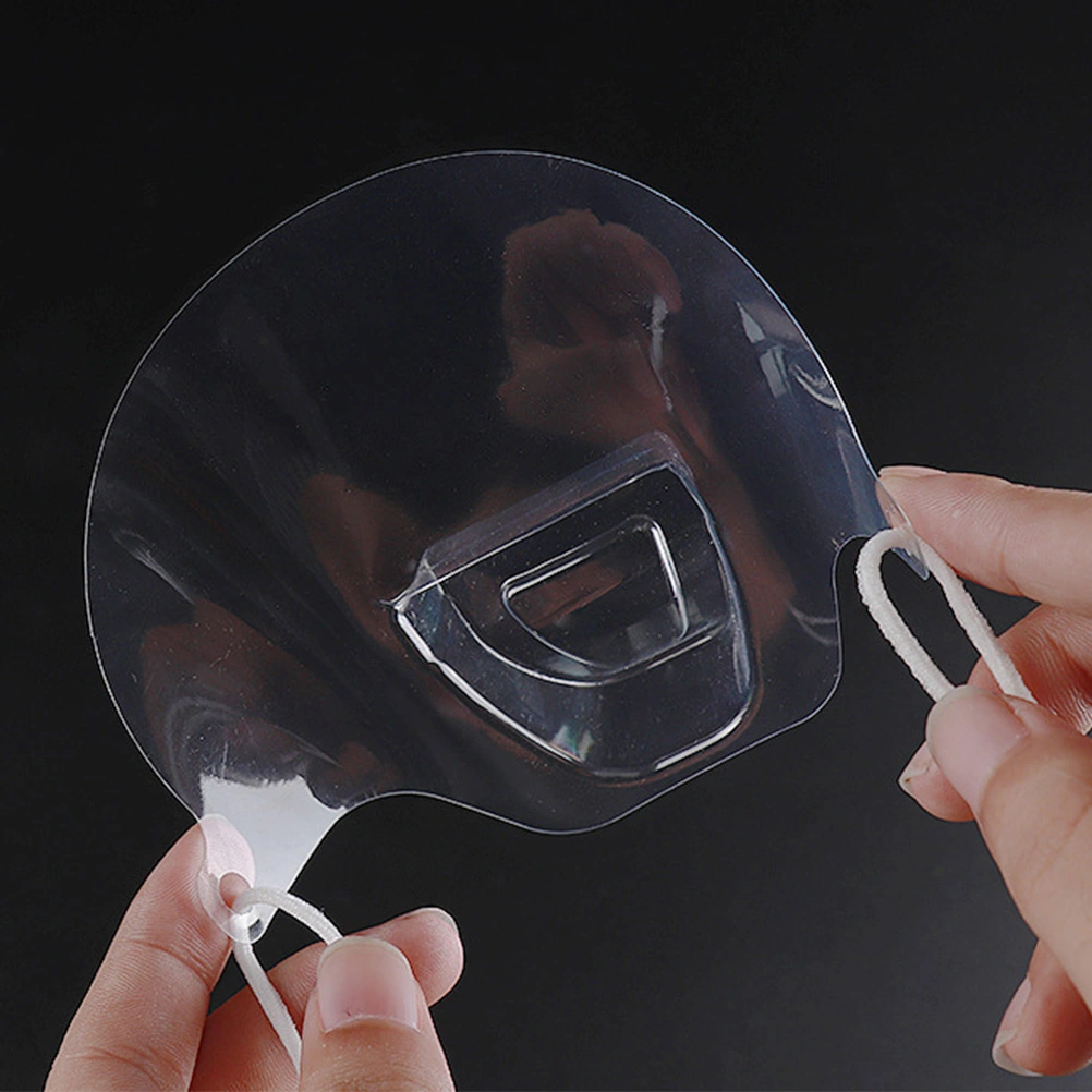 10PCS Transparent Sanitary Mouth Mask Plastic Mouth Shield Antifog Open Mask with Detachable Chin Support for Restaurant Hotel Kitchen