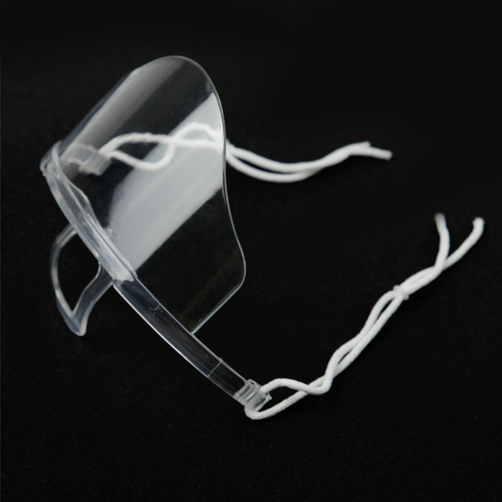 10PCS Transparent Sanitary Mouth Mask Plastic Mouth Shield Antifog Open Mask with Detachable Chin Support for Restaurant Hotel Kitchen