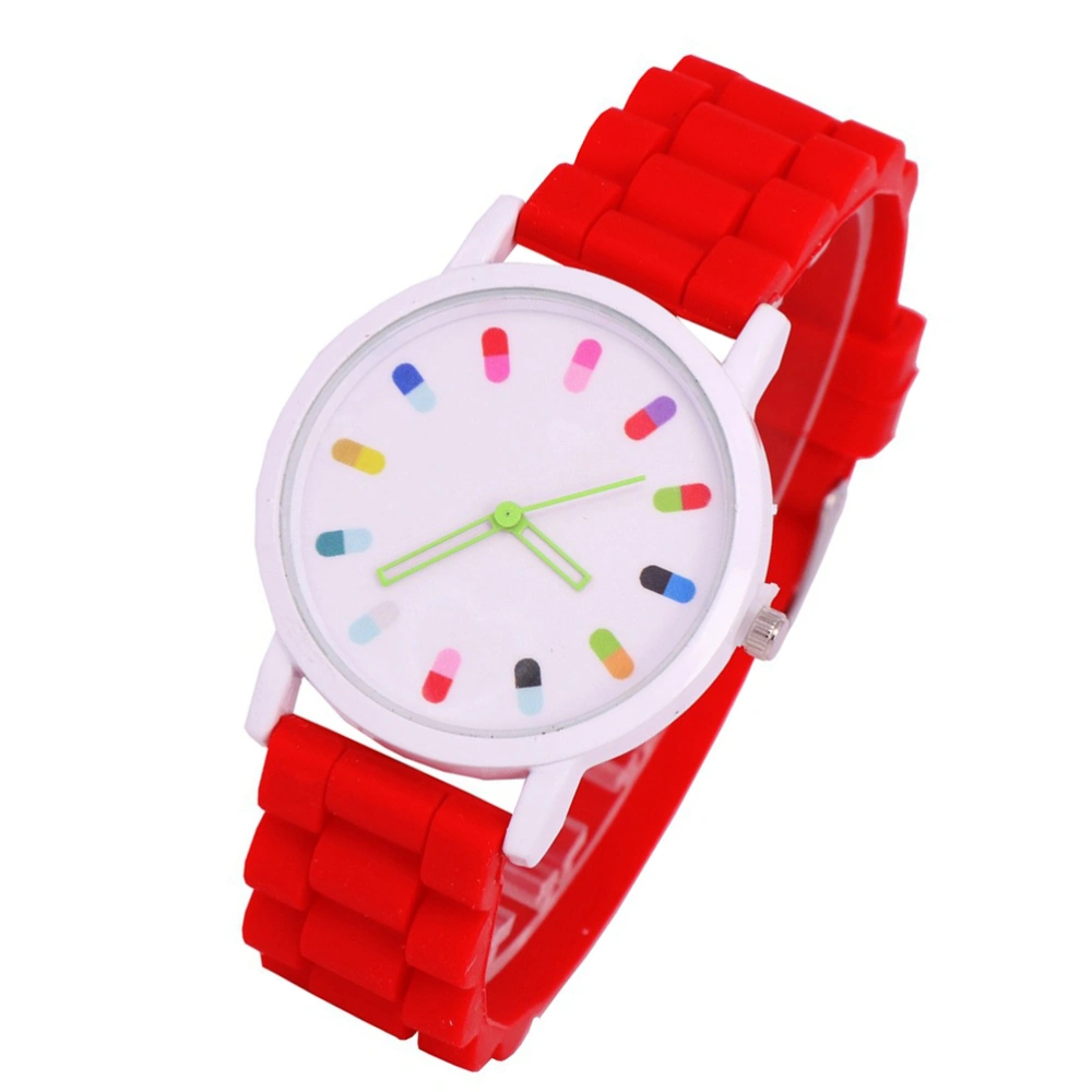 Lovely Children Watch Creative Quartz Watch Fashion Kids Watch Birthday Gift for Students Toddlers (Red)