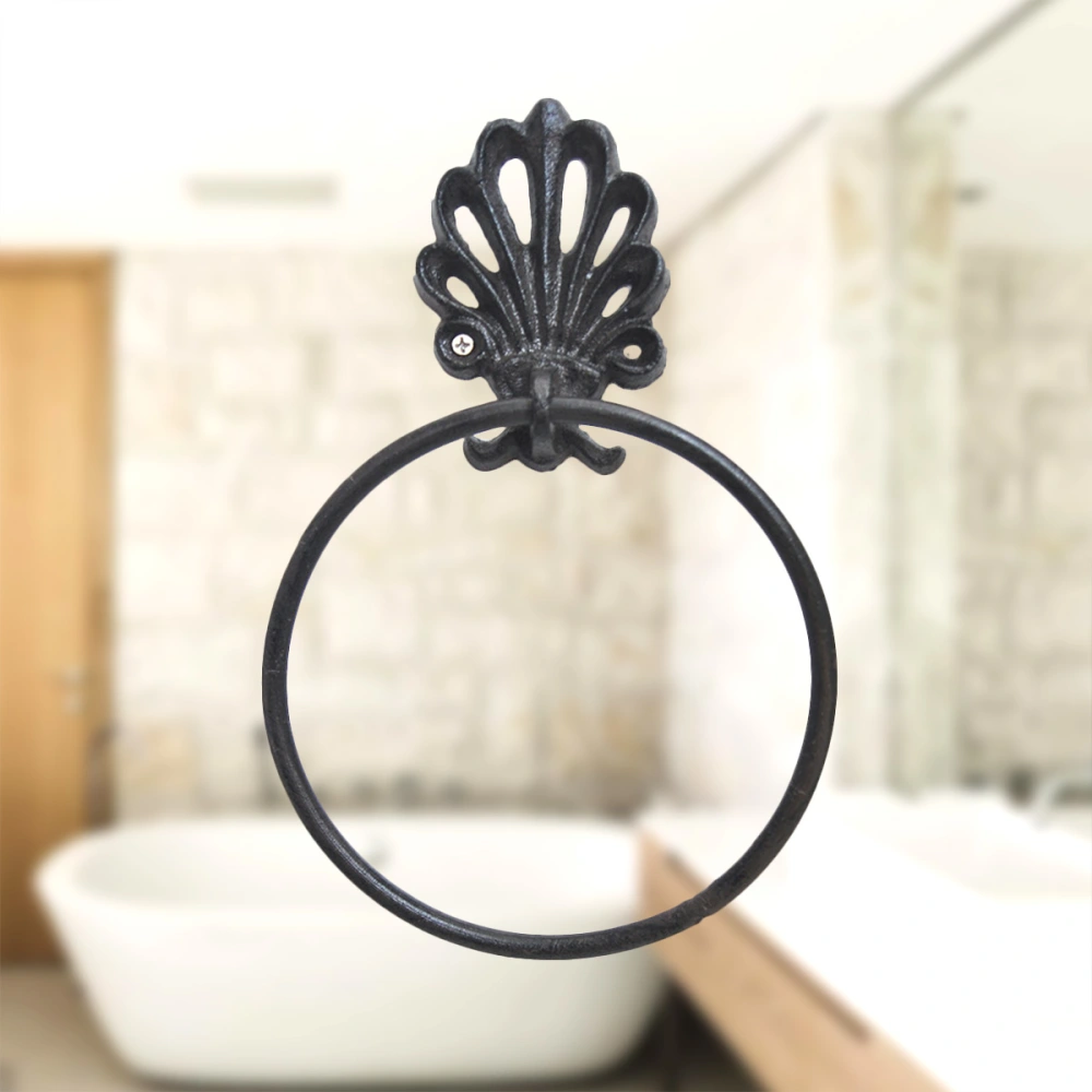 Vintage American Wrought Iron Bathroom Towel Ring Solid Stainless Steel Towel Rack Wall Mount Bathroom Accessories