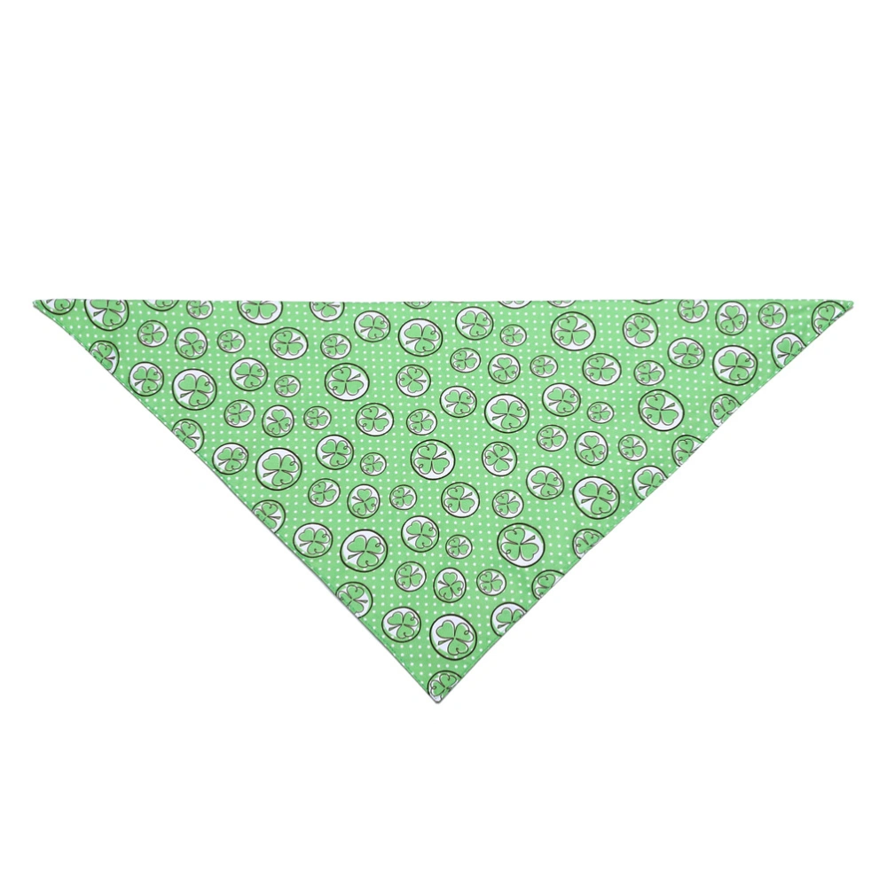 Polka Dot Background Clover Design Collar Scarf Pet Bib Triangle Saliva Towel Multifunction St. Patricks Day Dress up Accessories for Pet Dog Puppy